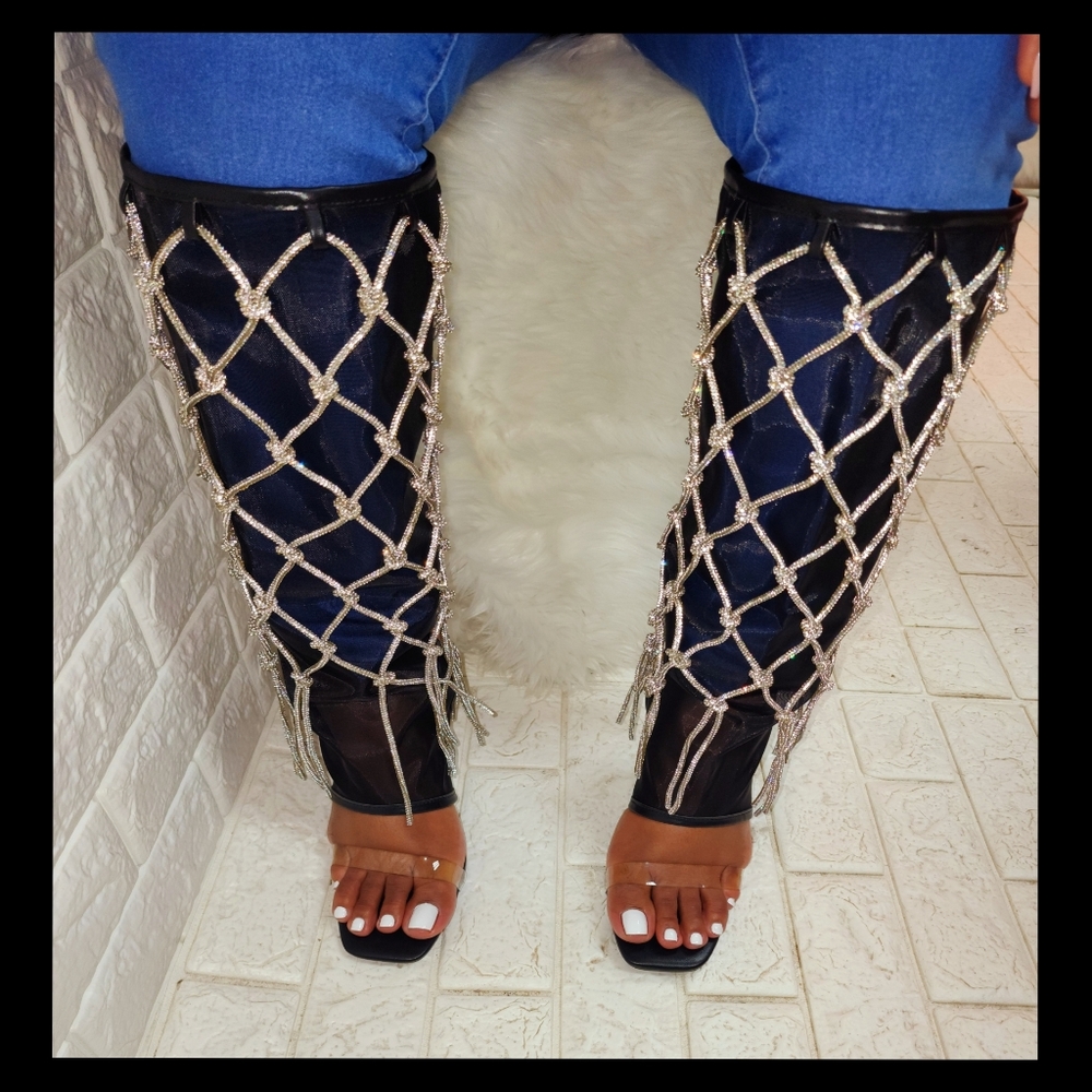 Ladies open toe boots